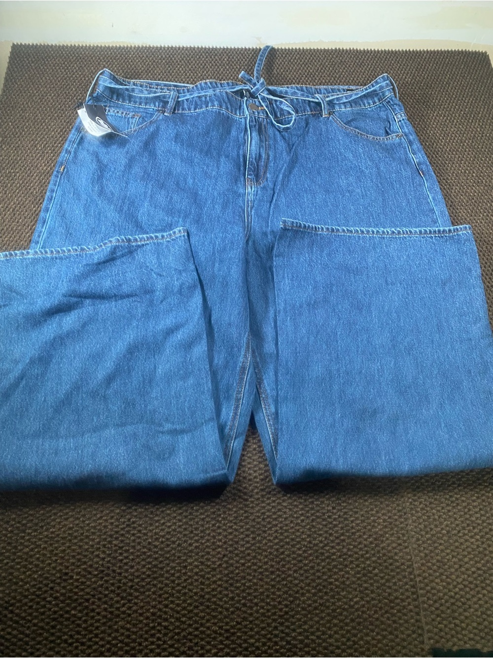 Buffalo David Bitton Women's Wide-Leg Drawstring Denim Jeans in Medium Blue